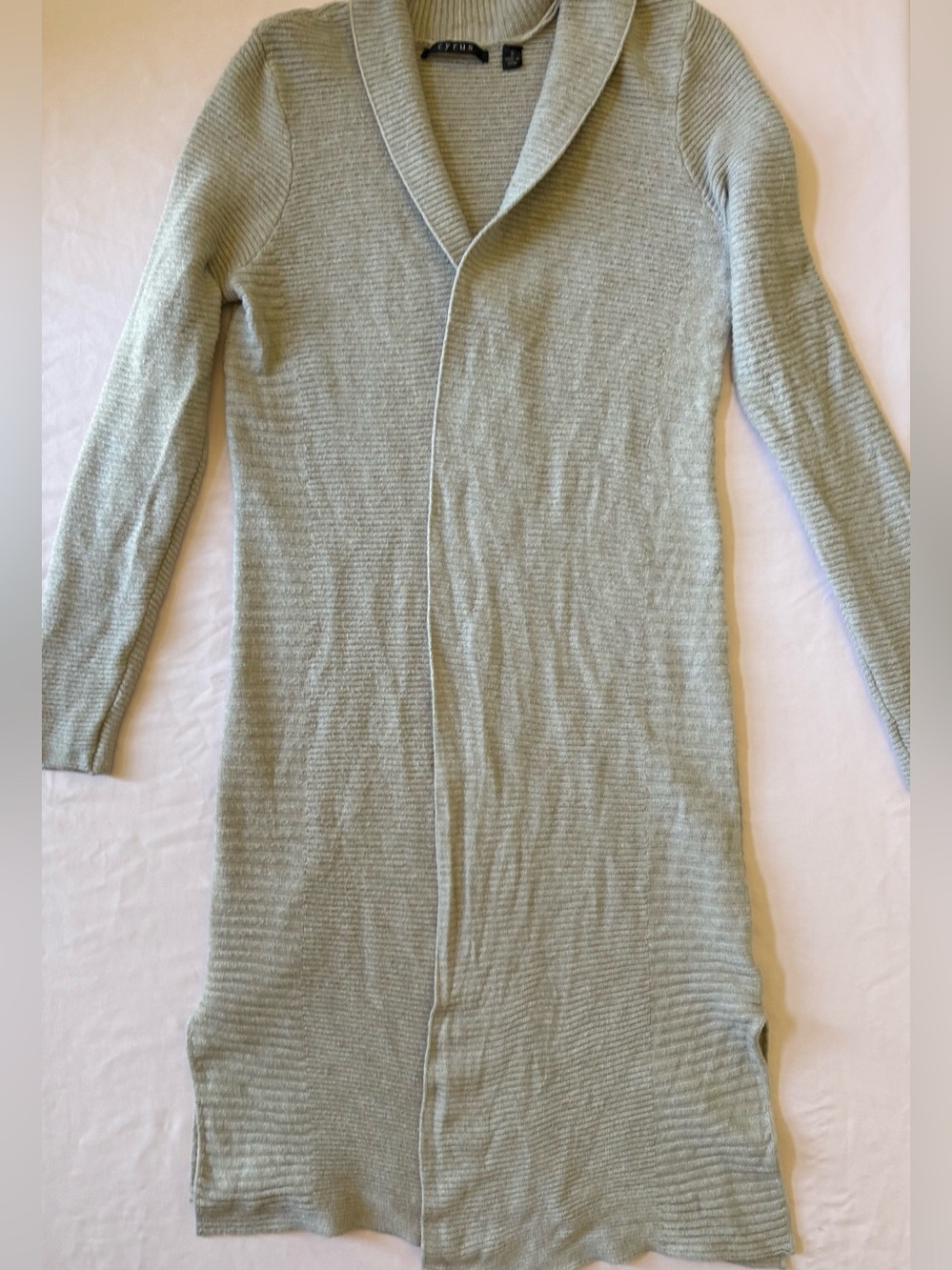 Cyrus Light Cream Knit Ribbed Cardigan